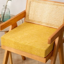 XmhyTop-A 45x45x5cm Square Seat Cushion, Non-Slip Armchair Cushion Chair Pad with Linen Cover, Comfort Foam Seat Cushion for Dining, 1-Piece,Gold
