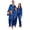 Blue, variant on HNMKIU Christmas Button Front Matching Family Outfits Long Sleeve Solid Color Pajama Set Cozy Family Pajamas for All Seasons,Silver,2-3 Years