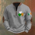 thumbnail image 5 of Ruyang Boys St Patricks Day Sweatshirts Half Zipper Ribbed Cuffs Pullover Sweatshirts Tops Shamrock Printed Teens Long Sleeve Hoodie, 5 of 5