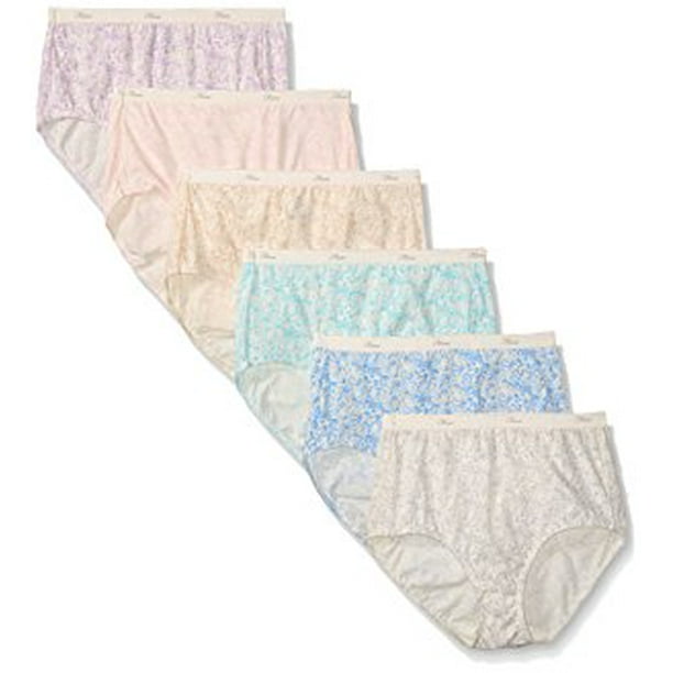 Hanes Women's Cotton No Ride Up Assorted Brief Panties 6 Pack
