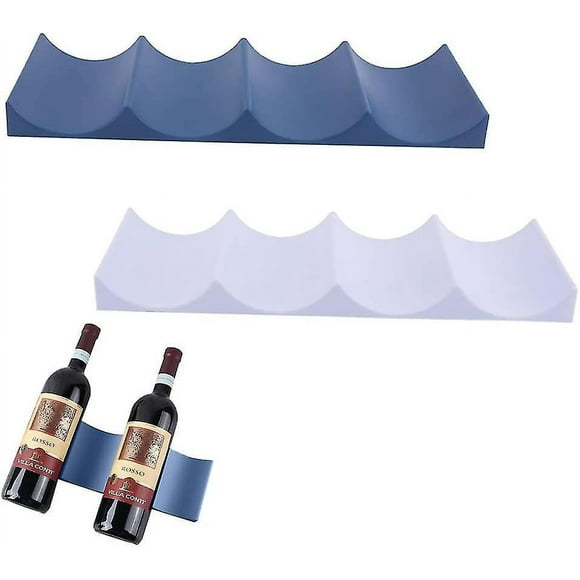 Casier Bouteilles De Style Europen, 2 Pices Tagre Vin En Plastique Range Bouteille Frigo Pour Comptoirs De Cuisine, Garde-manger, Rfrigrateur (bleu