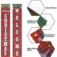 Merry Christmas Banner Front Porch Sign, Buffalo Plaid Christmas Door