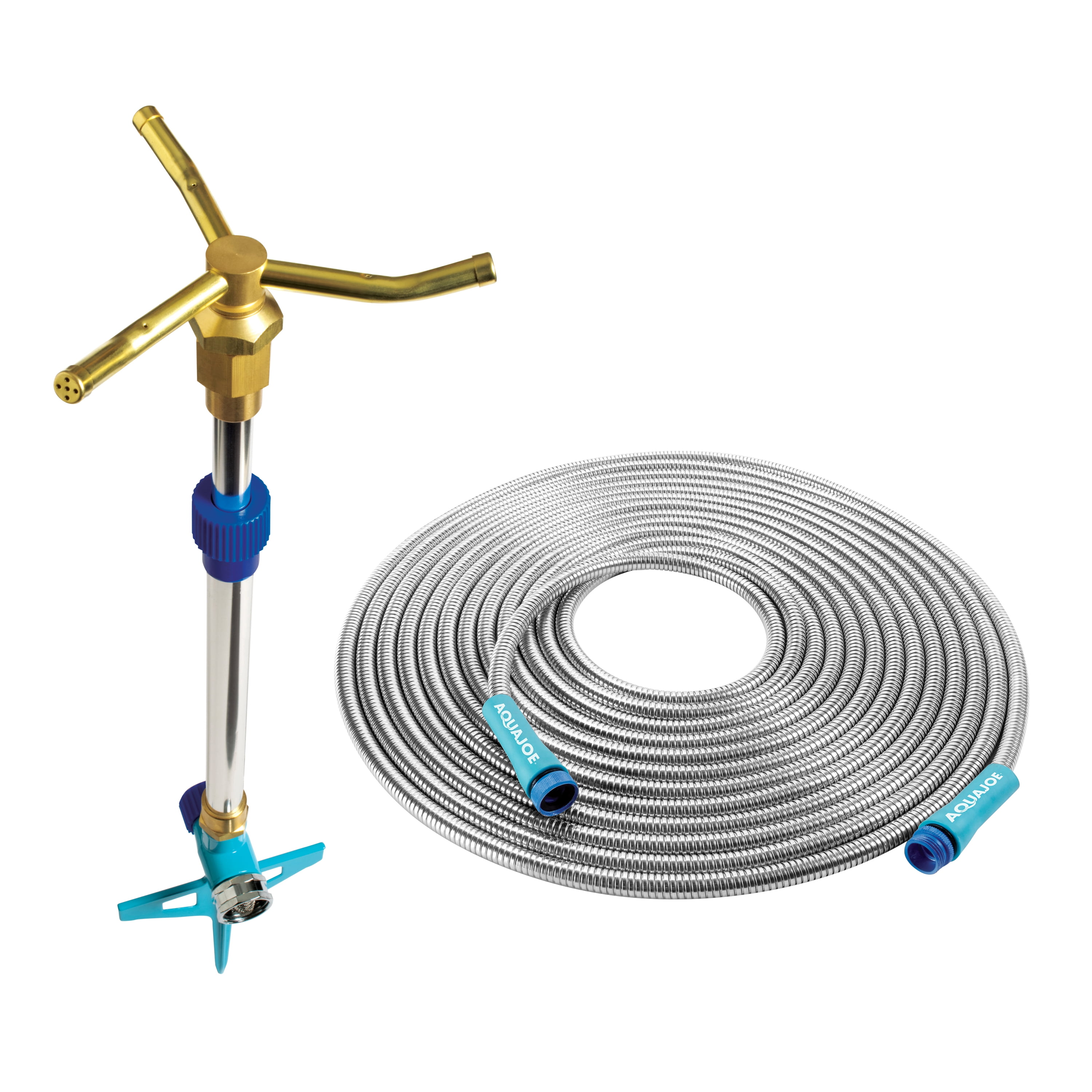 Aqua Joe Indestructible Watering Set w/ 50ft Hose and Telescoping