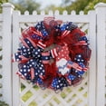 thumbnail image 6 of Virelaxpo Independence Day Flag Wreath Mesh Material Home Decor Front Door Porch Entryway Wall Window Fireplace Patriotic 4th of July Holiday, 6 of 9