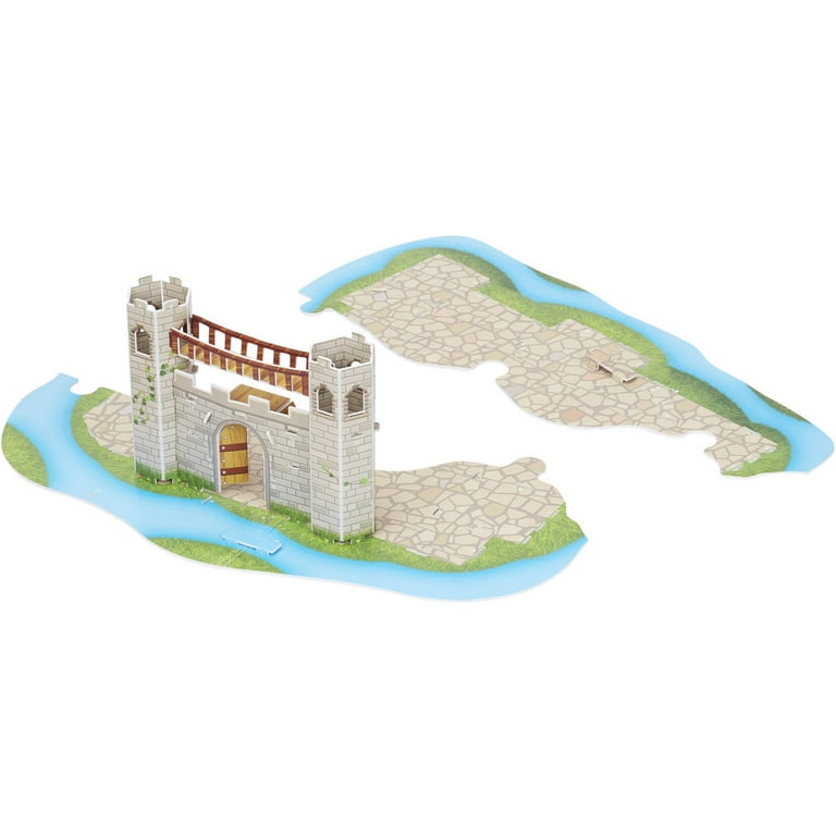 Melissa Doug Medieval Castle 3 D Puzzle and Play Set Dragon and Knights 100 pcs