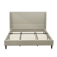 thumbnail image 7 of Ember King Size Platform Bed Frame with Linen Upholstered Headboard, No Box Spring Needed, Beige, 7 of 7