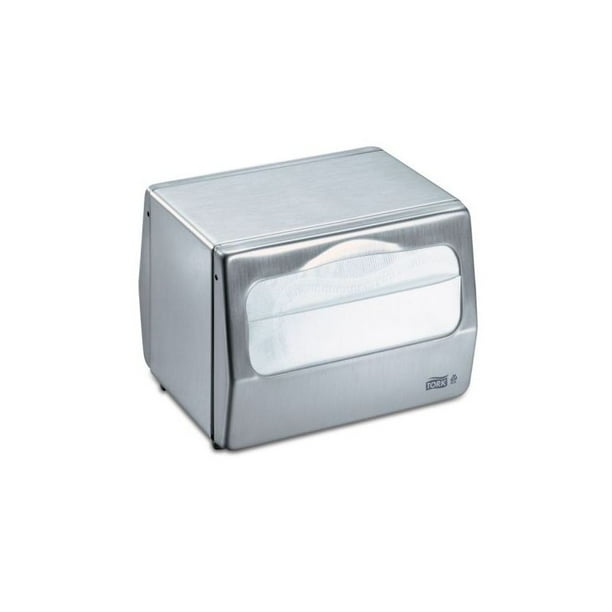 SCA Tork Table Napkin Dispenser, Brushed Steel, 1 Each