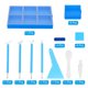 thumbnail image 3 of bandeja pintada de diamantes, 26PCS kits organizadores de accesorios pintados de diamantes bandejas de arte de diamantes grandes cuadradas, azul, 3 of 5