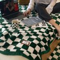 thumbnail image 1 of Throw Blanket Flannel Blanket Flannel Fleece Blanket Checkerboard Grid Blanket Simple Vintage Checkerboard Blanket Autumn Winter Warm Nap Throw Blanket Flannel Fleece Sofa Leisure, 1 of 5