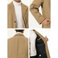 thumbnail image 6 of Unique Bargains Men's Slim Fit Notched Lapel Single Breasted Mid Length Overcoat L Khaki, 6 of 6