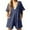 Navy, variant on Kaemgyyd Rompers for Women Oversized V Neck Short Sleeve Wide Leg Jumpsuit with Pockets Solid Loose One-Piece Outfit