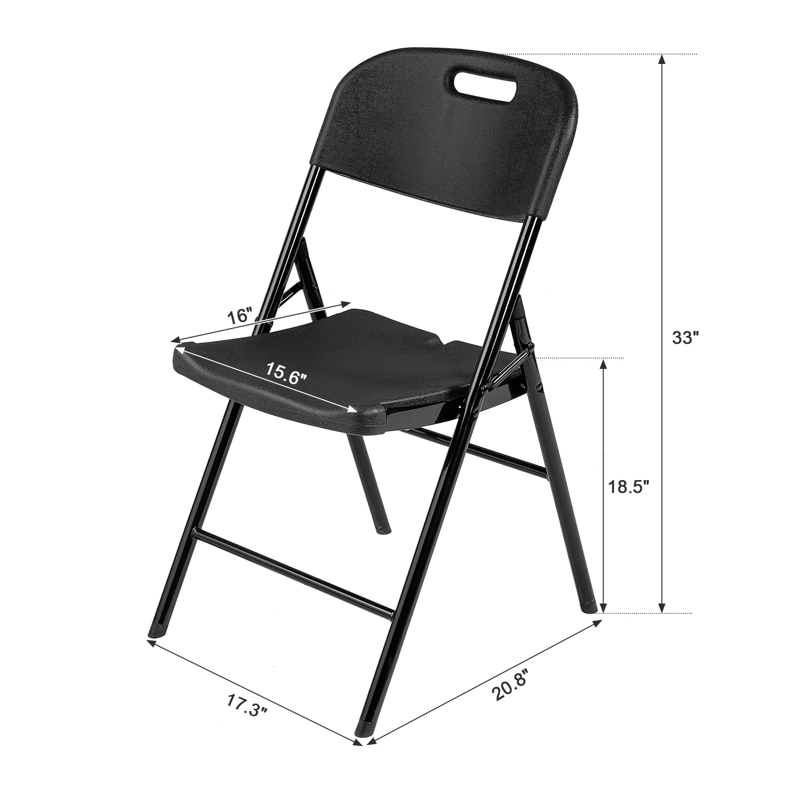 Ktaxon 10 Pack Folding Chairs, Plastic Portable Chairs for Kitchen, Living Room, Comference, Outdoor Folding Chairs, Black