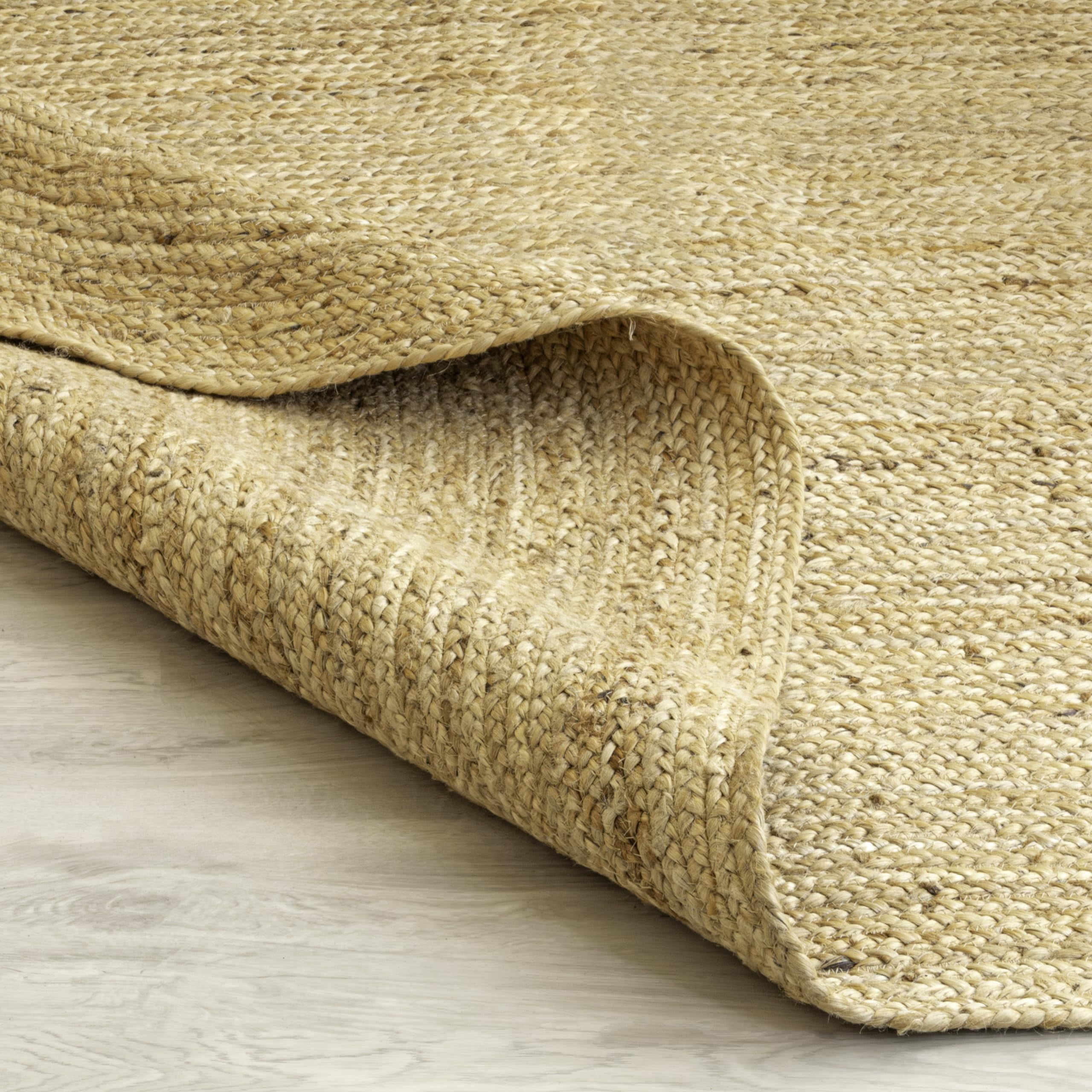 HOMEMONDE Small Braided Jute Rugs Natural Woven Doormat Rug Oval Shape 2.3 x 4 ft Floor Carpet for Entry Way