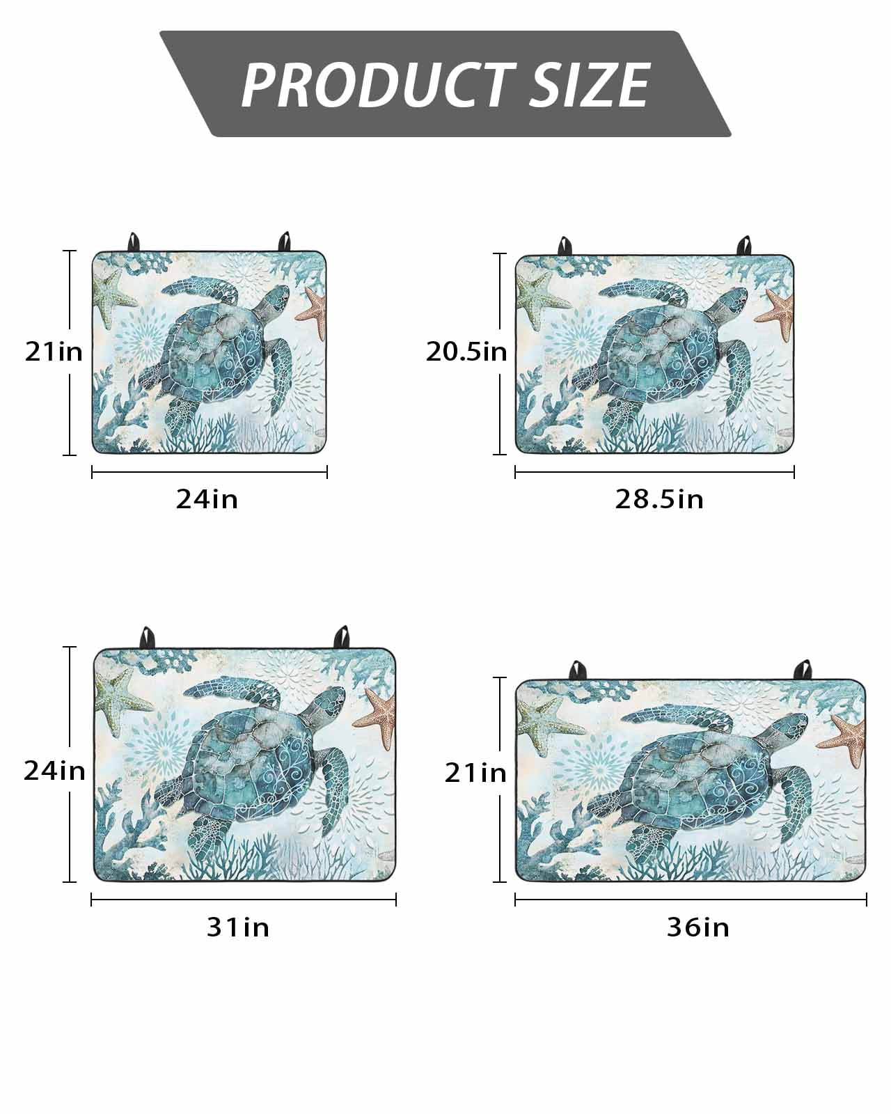 Stove Top Covers for Electric Stove, Teal Turtle Coastal Glass Stovetop Cover Protector, Summer Beach Starfish Nautical Sea Induction Cooktop Protector Oven Mat for Kitchen Countertop 24"x21"