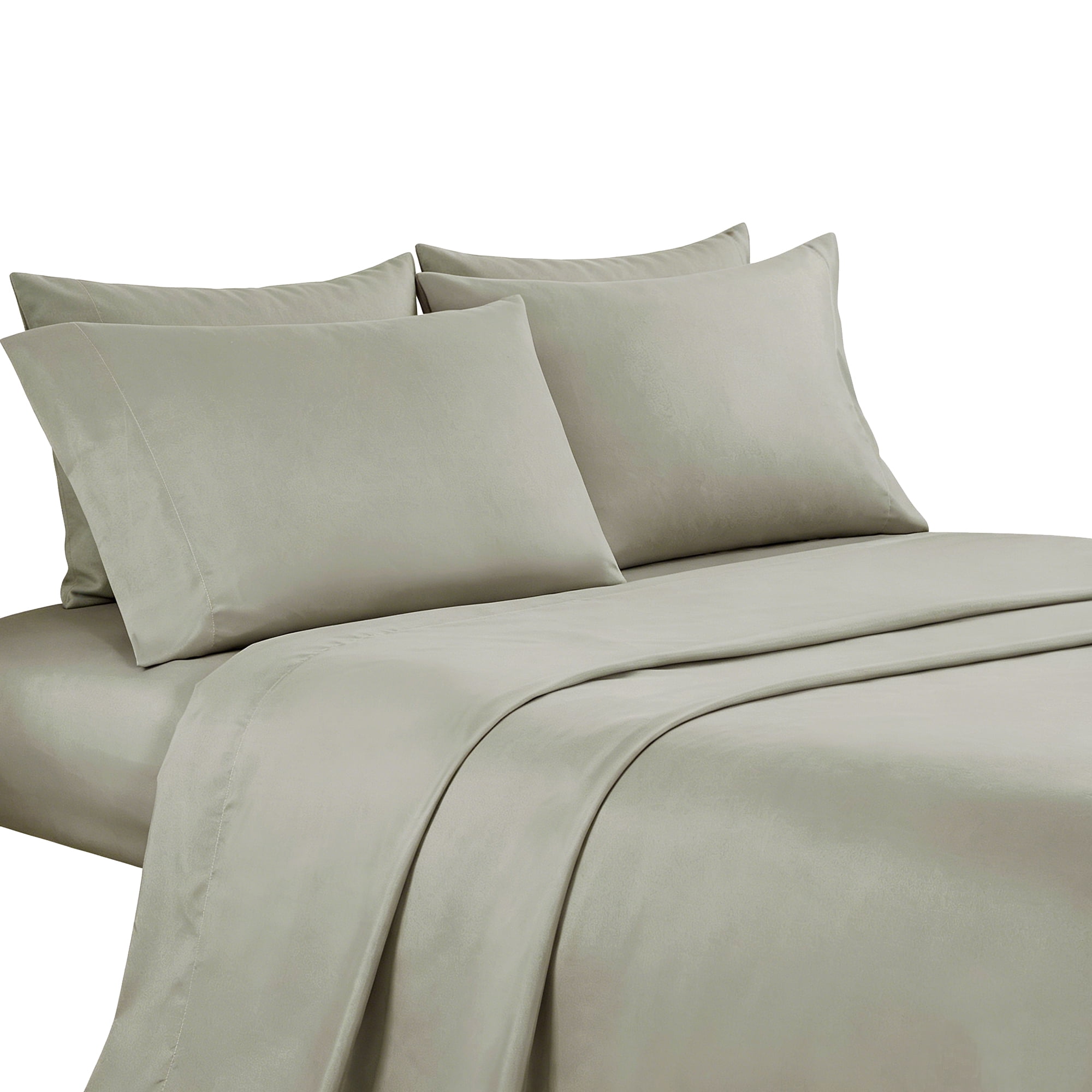 4-Piece Microfiber Bed Sheet Set,Soft Wrinkle‑Resistant Bedding,FULL,Light Grey