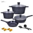 thumbnail image 2 of Bateria De Cocina Antiadherente De Marmol Kochstelle Basics 13 Piezas Kochstelle  Modern Basics Negro, 2 of 8
