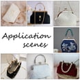 thumbnail image 5 of 2Pcs 2 Colors Alloy Purse Frames with Imitation Bamboo Stick Handle Plastic Pearl Beads for Knitting Bags Mixed Color 20.4x14cm 1pc/color, 5 of 5