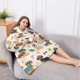 thumbnail image 5 of Oversized Wearable Blanket Hoodie,Dachshunds on the Beach Sherpa Blanket Hoodie with Super Pockets,Super Warm Fuzzy Pullover for Women & Men, 5 of 6