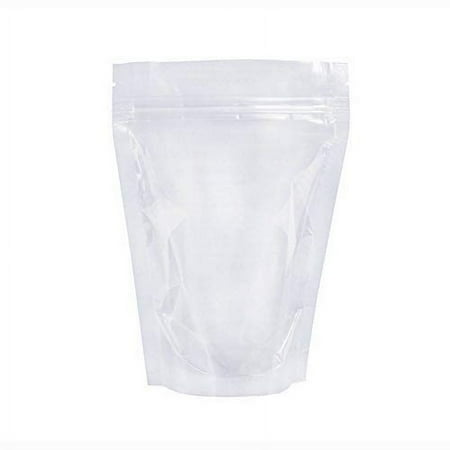100 Pack (Outside Size 4.3x7.1 inch)(Inside Size 3.86x4.53 inch) Clear Resealable Stand Up Bags Heat Seal Zipper Lock Storage Pouches for Zip Food Sto