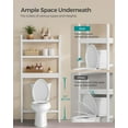 thumbnail image 7 of 3-Tier Over The Toilet Storage Bamboo Over Toilet Shelf Bathroom Storage Organizer with Adjustable Shelf, White and Beige, 7 of 7