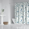 thumbnail image 2 of Anchor and Sailboat Bathroom Shower Curtain 72x72 Inch Waterproof Polyester Fabric with Hooks, Classic Nautical Theme for Coastal and Beach Bathrooms, 2 of 5