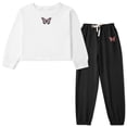 thumbnail image 2 of Uccdo Girls 2 Piece Outfits Cute Hoodie Tops and Pants Sweatpant Set Kids Summer Butterfly Clothes Suit, 6-14 Years, 2 of 6