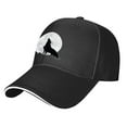 thumbnail image 3 of Wolf Moon Print Baseball Cap Adjustable Strap for Running Workouts and Outdoor Activities All Seasons,Adult One Size Fits All, 3 of 8