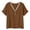 Brown, variant on SROBPTY Womens T-Shirts Solid V Neck Short Sleeve Lace Loose Breathable Summer Tops for Casual Wear