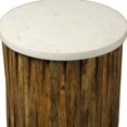 thumbnail image 5 of HomeRoots 490144 20 x 18 x 18 in. Brown & Ivory Marble & Solid Wood Round End Table, 5 of 5