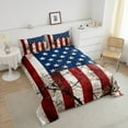 thumbnail image 6 of American Flag Comforter Set Stars and Stripes Full Bed Comforter Set, Wooden Branches Rustic Decor Duvet Set Retro Grunge USA Flag Bedding Set for Teens Youth Bedroom,1 Comforter 2 Pillowcases, 6 of 6