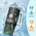 thumbnail image 4 of 30oz Holiday Tumbler with Handle and Straw Leak Proof Stainless Steel Cup Christmas Day Gifts, 4 of 5