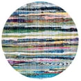 thumbnail image 2 of Safavieh Fiesta Willie Striped Shag Area Rug, Multi, 6'7" x 6'7" Round, 2 of 8