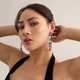 thumbnail image 2 of Pendiente bohemio redondo yuxing con forma de gota de moda color oro, 2 of 5