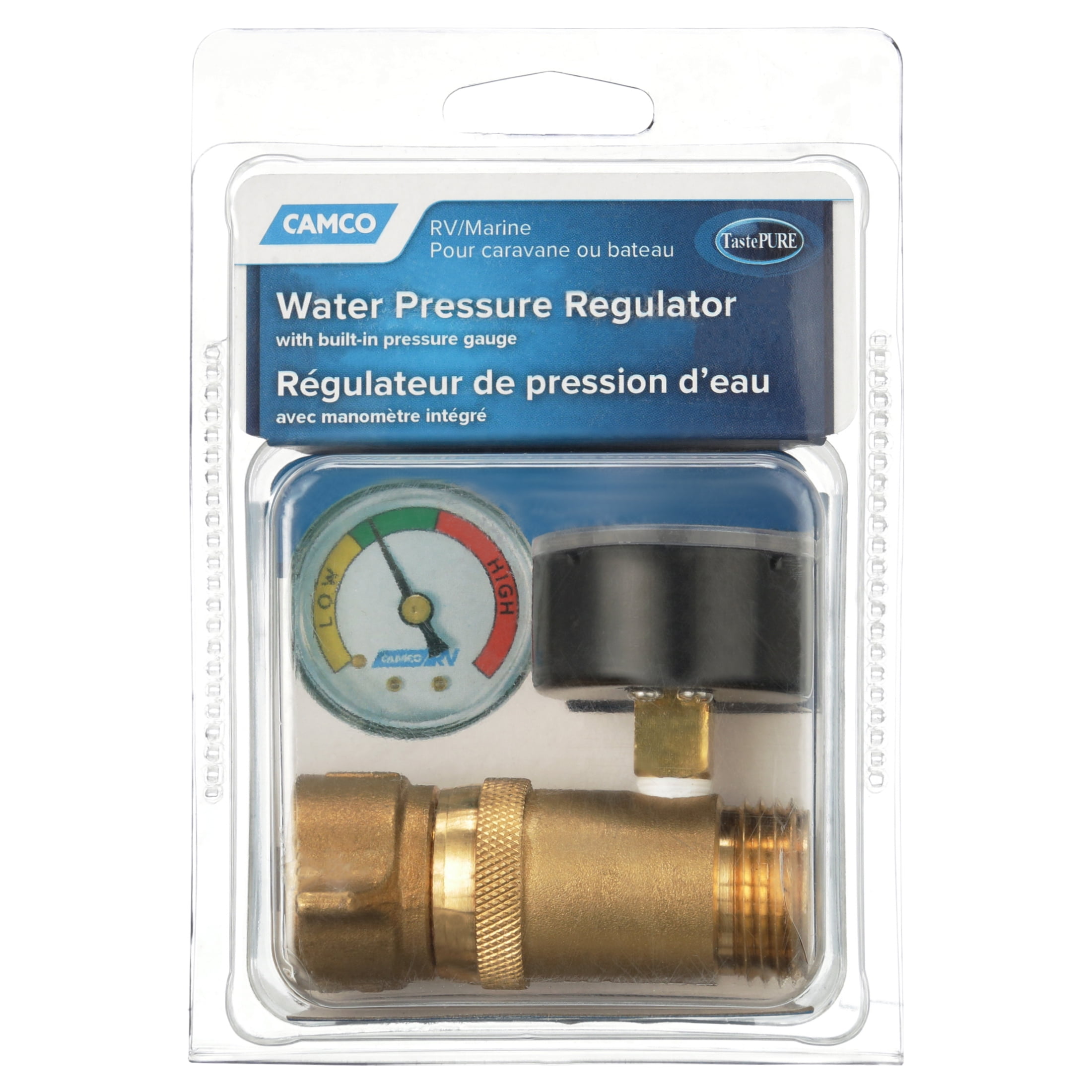 Camco Brass Water Pressure Regulator With Gauge Helps Protect Rv Plumbing And Hoses From High Pressure City Water Easy Read Gauge Lead Free 40064 Walmart Com Walmart Com