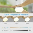 thumbnail image 3 of Sofucor 52" Low Profile Ceiling Fan, Flush Mount Ceiling Fan with Lights Remote Control, DC Motor with 3 Reversible Wood Blades, 6-Speed & Timer, 3 of 11