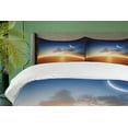 thumbnail image 4 of Ambesonne Scenery Duvet Cover Set, Sunset Sky Moon Stars, Queen, Navy Yellow Orange, 4 of 6