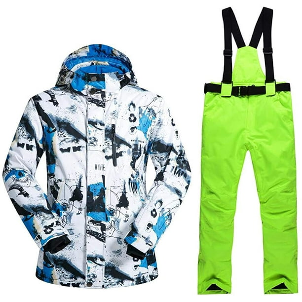 Veste de snowboard et pantalon de ski imperméable coupe-vent pour homme 