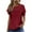 Wine, variant on GigrtiJin Summer Elegant Tops for Women Dressy Casual Short Sleeve Blouse Round Neck Loose Fashion Pleated Shirts
