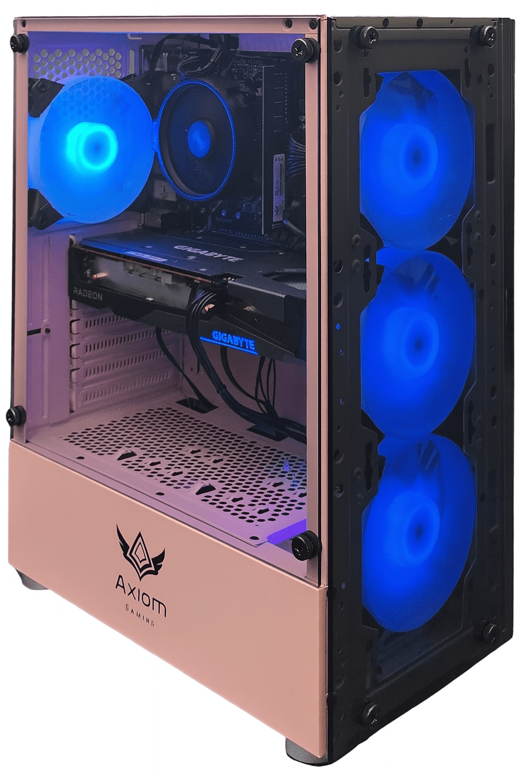 Axiom Gaming® Auralight Gaming PC Desktop – AMD Ryzen 5 5500, 16GB DDR4, 512GB SSD, RX 6600 8GB, WiFi, Windows 11 Home