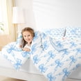 thumbnail image 2 of Erosebridal Blue Girly Bowknot Twin Comforter Sets For Kids,3D Letter C Personalized Initial Bedding Set,Colorful Stars Reversible,2pcs, 2 of 7