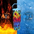 thumbnail image 5 of 30 oz Peacock Flip Straw Tumbler with Top Handle for Peacock Lover Resuable Vacuum Insulated Flip Top Water bottle for Home Office Car Dishwasher Safe Colorful Peacock, 5 of 6