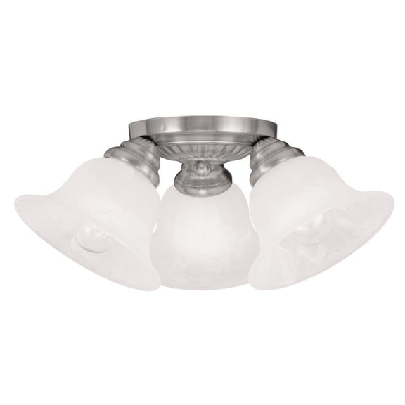 3 Light Flush Mount in Traditional Style 14.75 inches Wide By 7.5 inches High-Brushed Nickel Finish Bailey Street Home 218-Bel-1119467