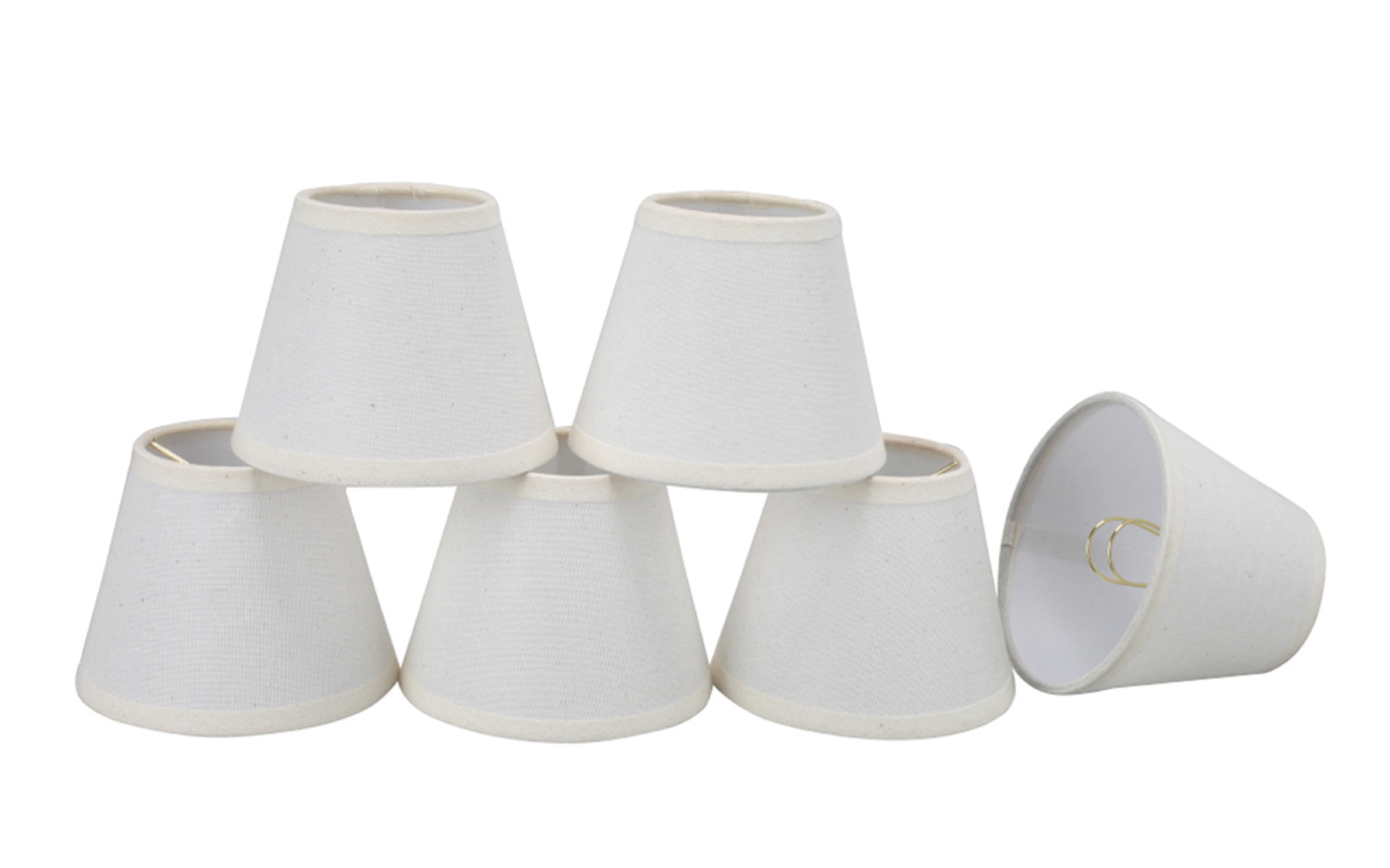 Set of 6 Creme Linen Empire Chandelier Lamp Shades
