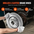 thumbnail image 6 of VEVOR Front and Rear Brake Kit Compatible with Toyota Sienna, Highlander, Lexus RX350, RX450h, Drilled and Slotted Brake Rotors Ceramic Brake Pads Replacement, 12.9" Front Rotors 12.2" Rear Rotors, 6 of 9
