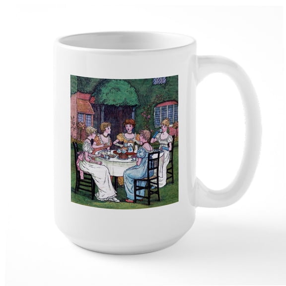 CafePress - Tea Party Mugs - 15 oz Ceramic Large White Novelty Mug