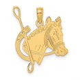 thumbnail image 1 of FB Jewels 14K Yellow Gold Horse Head and Horseshoe Flat and Textured Pendant, 1 of 4