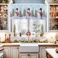 Christmas Snowman Xmas Tree Window Valances for Kitchen,Rod Pocket