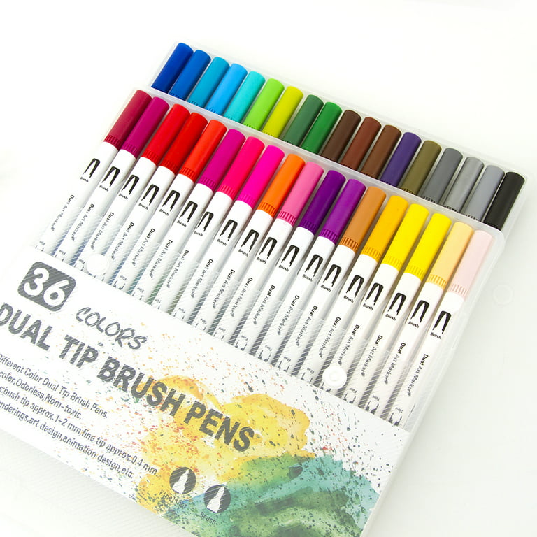 36 Colors Dual Tip Twin Alcohol Markers Bullet and Calligraphy