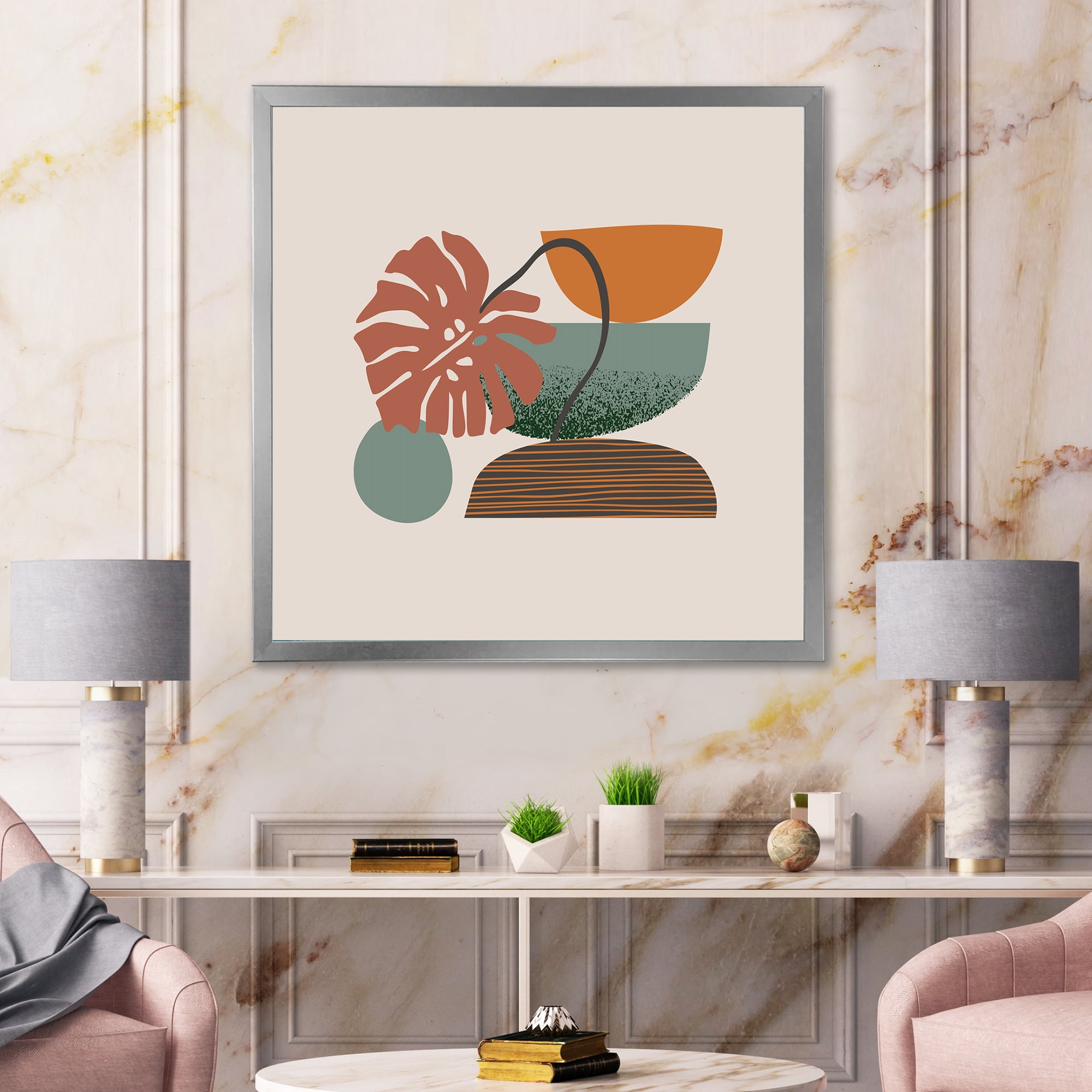 Designart 'Abstract Colorful Geometric Art Collage III' Modern Framed Art Print