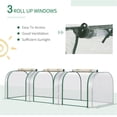 thumbnail image 2 of 9.7' x 3.3' x 2.6' Mini Greenhouse, Portable Tunnel Green House with Roll-Up Zippered Doors, UV Waterproof Cover, Thicker PVC Transparent Cover, Heavy Duty Frame, Clear, 2 of 6